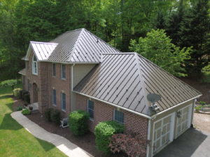 Residential home with metal roofing