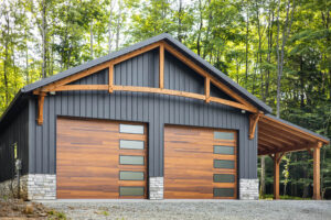 two car garage with metal from Kauffman Metals