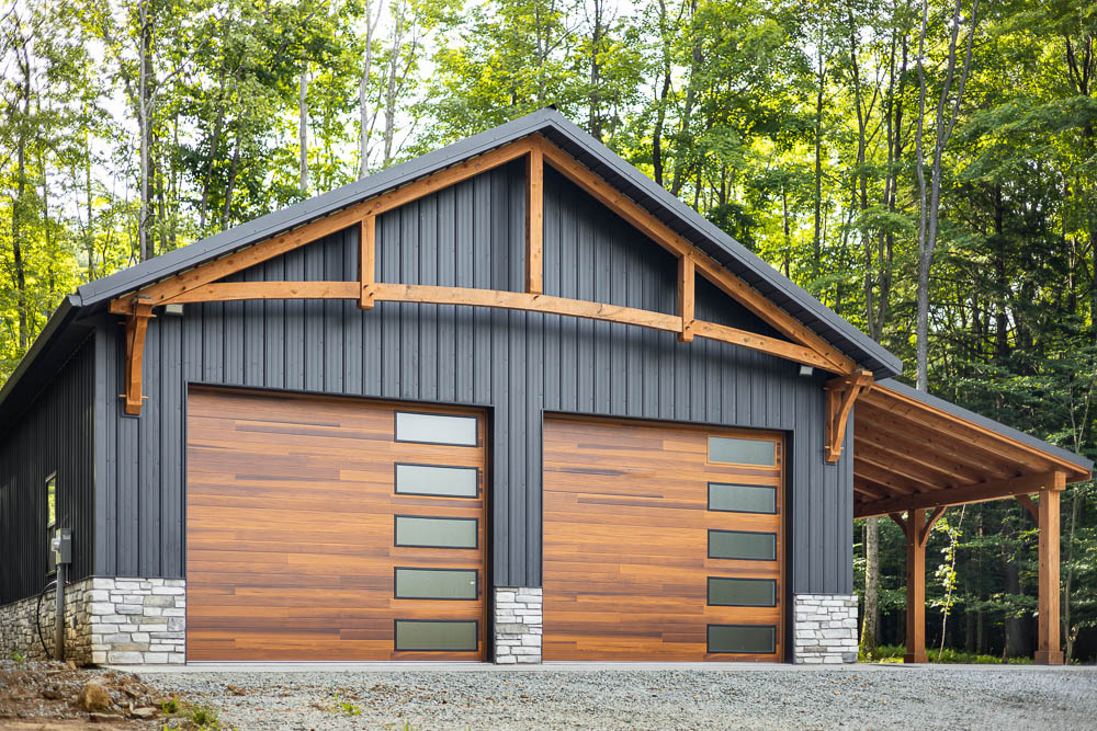 two car garage with metal from Kauffman Metals